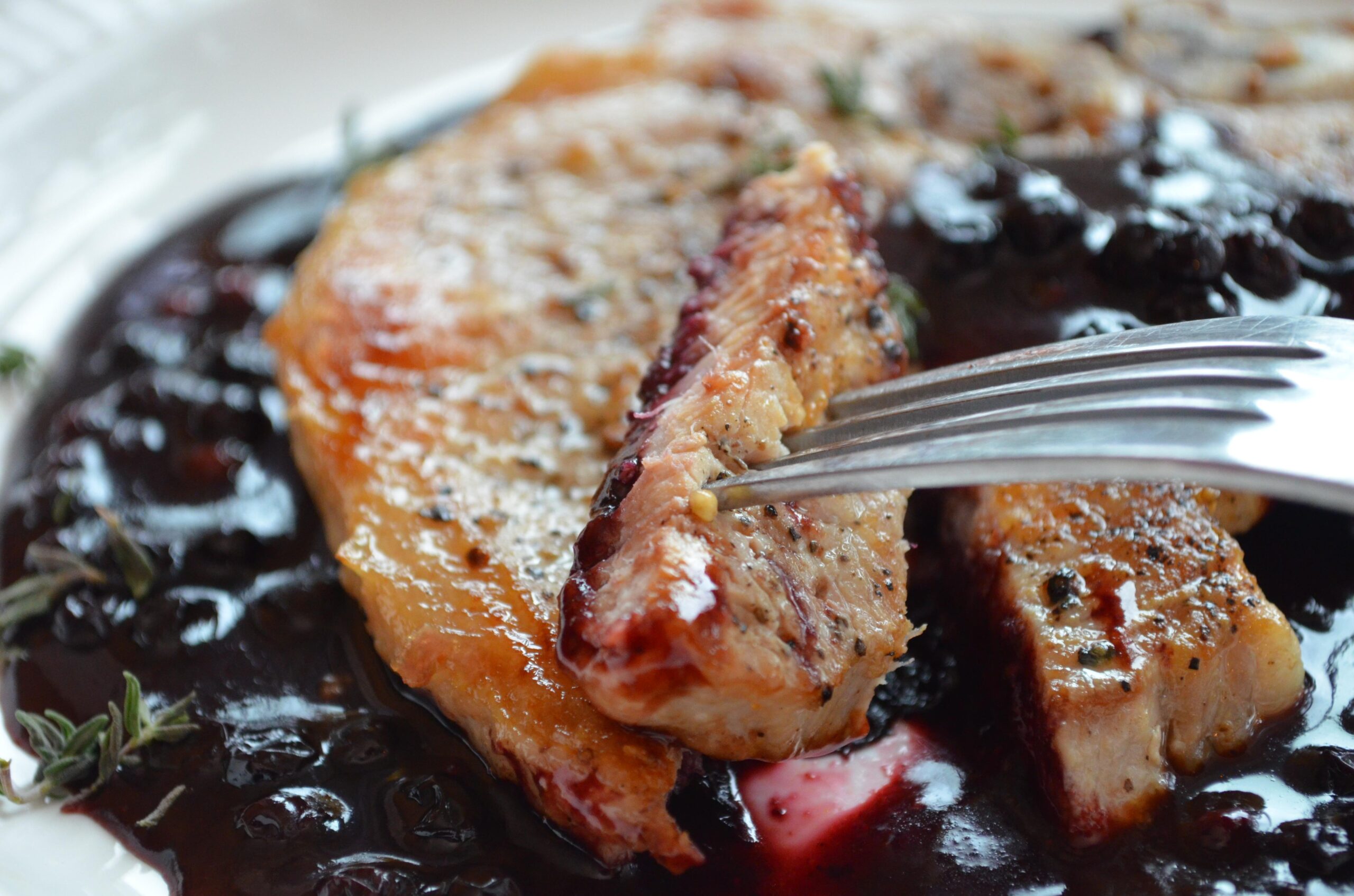  A drizzle of balsamic reduction adds a tangy and sweet flavor to the dish.