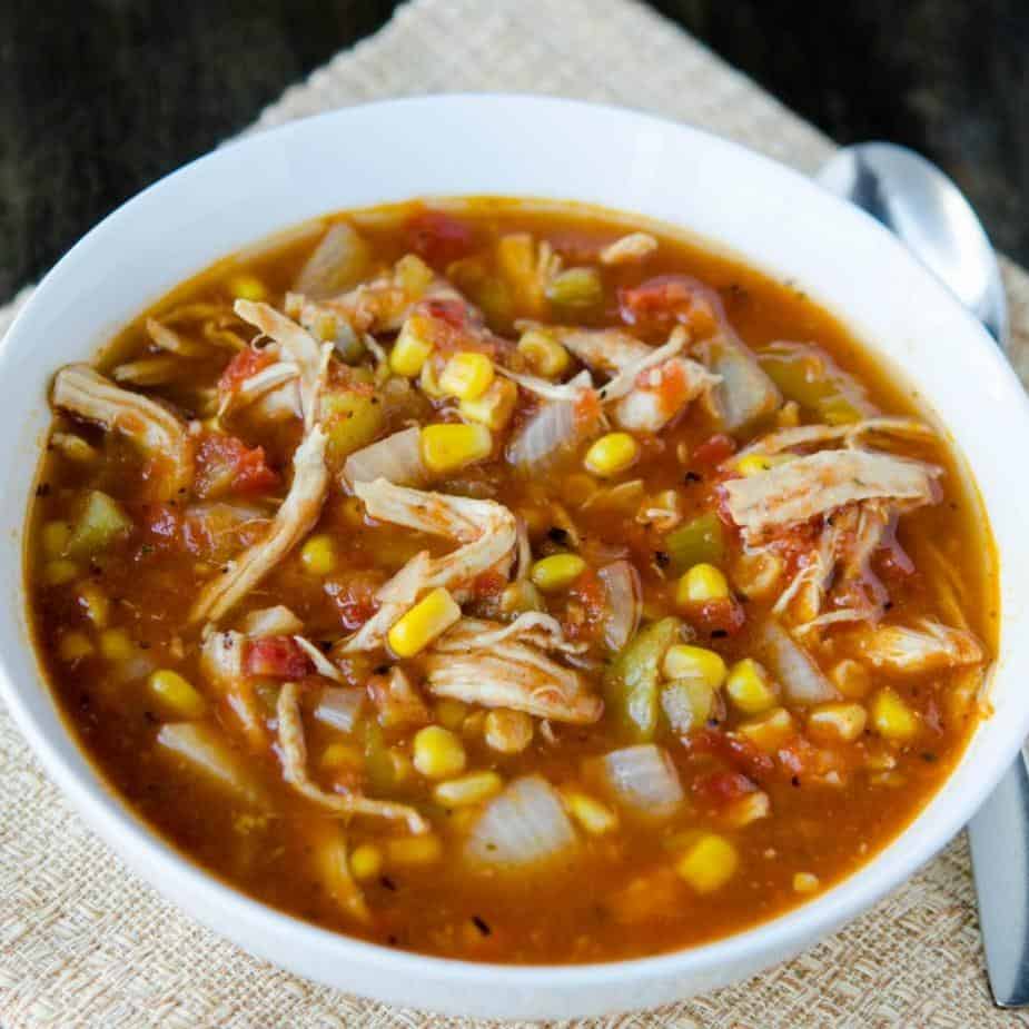  A heaping bowl of chicken fiesta soup to warm you up on a chilly day.