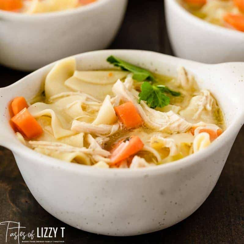  A heaping bowl of creamy chicken and noodles