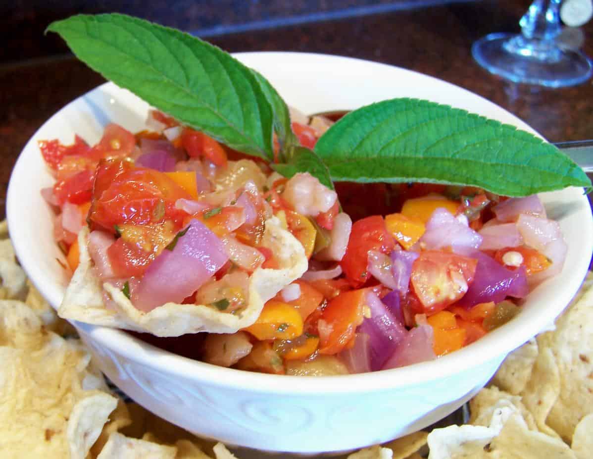  A little char on the veggies adds a smoky depth of flavor to this salsa.