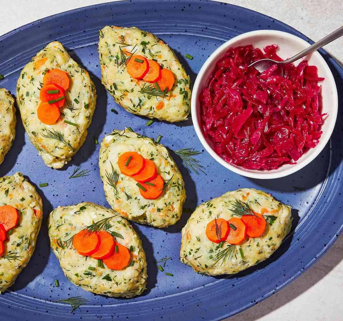  A mouthwatering platter of homemade Gefilte Fish, perfect for any celebration!