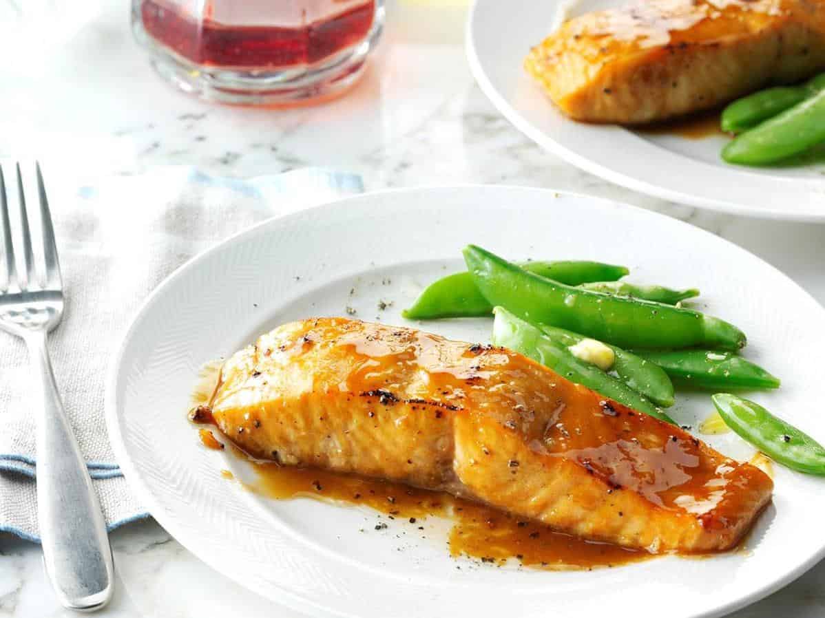  A simple yet flavorful twist: Salmon with tangy mustard and sweet brown sugar