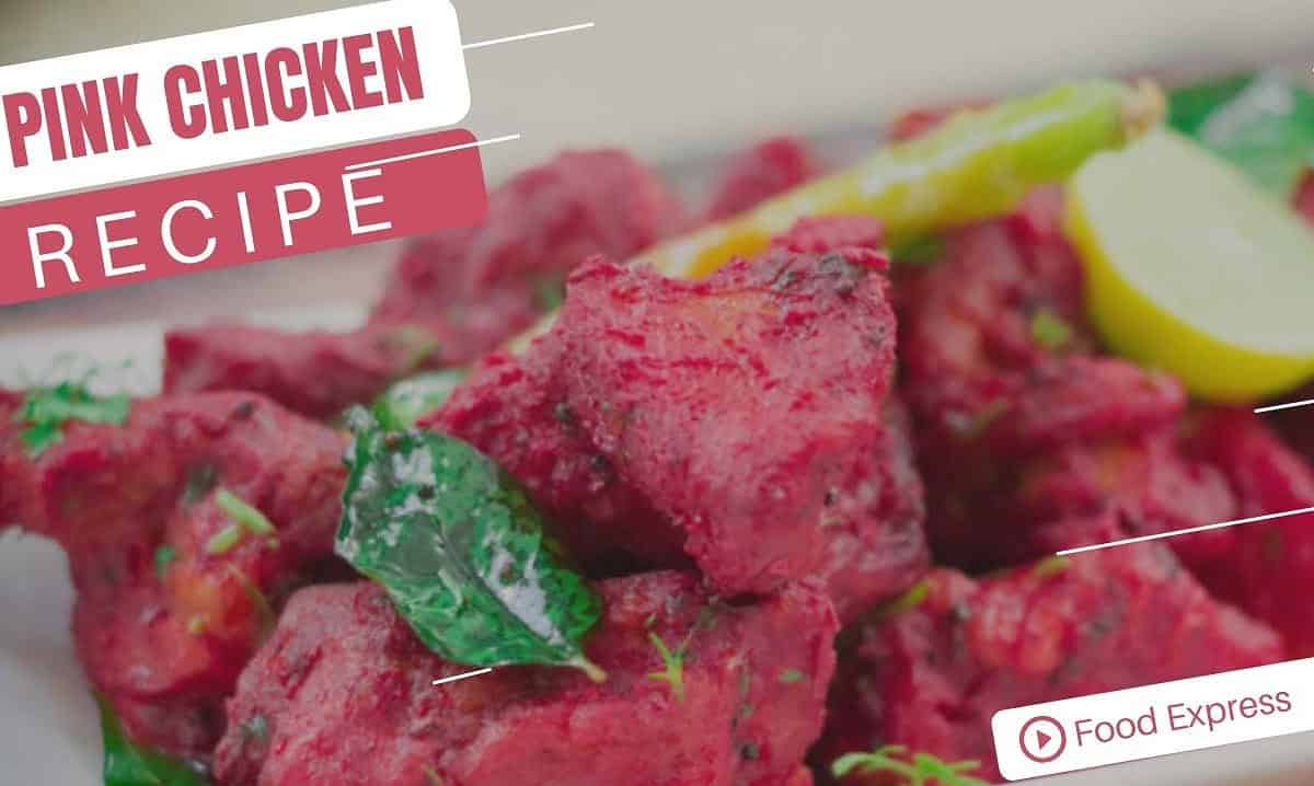  Beets, herbs, and lemon juice combine to create a zesty, tangy marinade for the chicken.