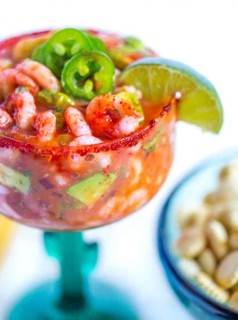  Brighten up your party with this vibrant and flavorful Mexican San Juan De Ulua Shrimp/Oyster Cocktail.