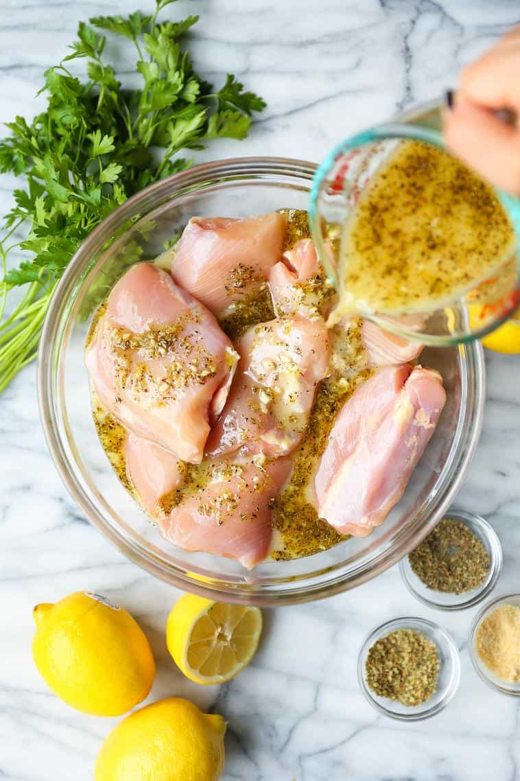  Bursting with citrusy and garlicky goodness, this marinade will bring your chicken to life.