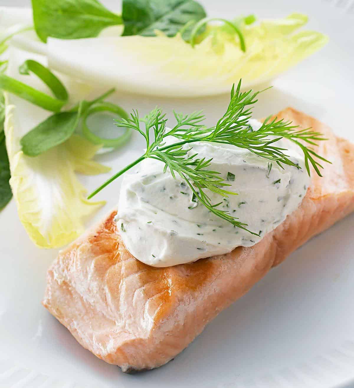 Creamy Philly Garlic and Herb Salmon