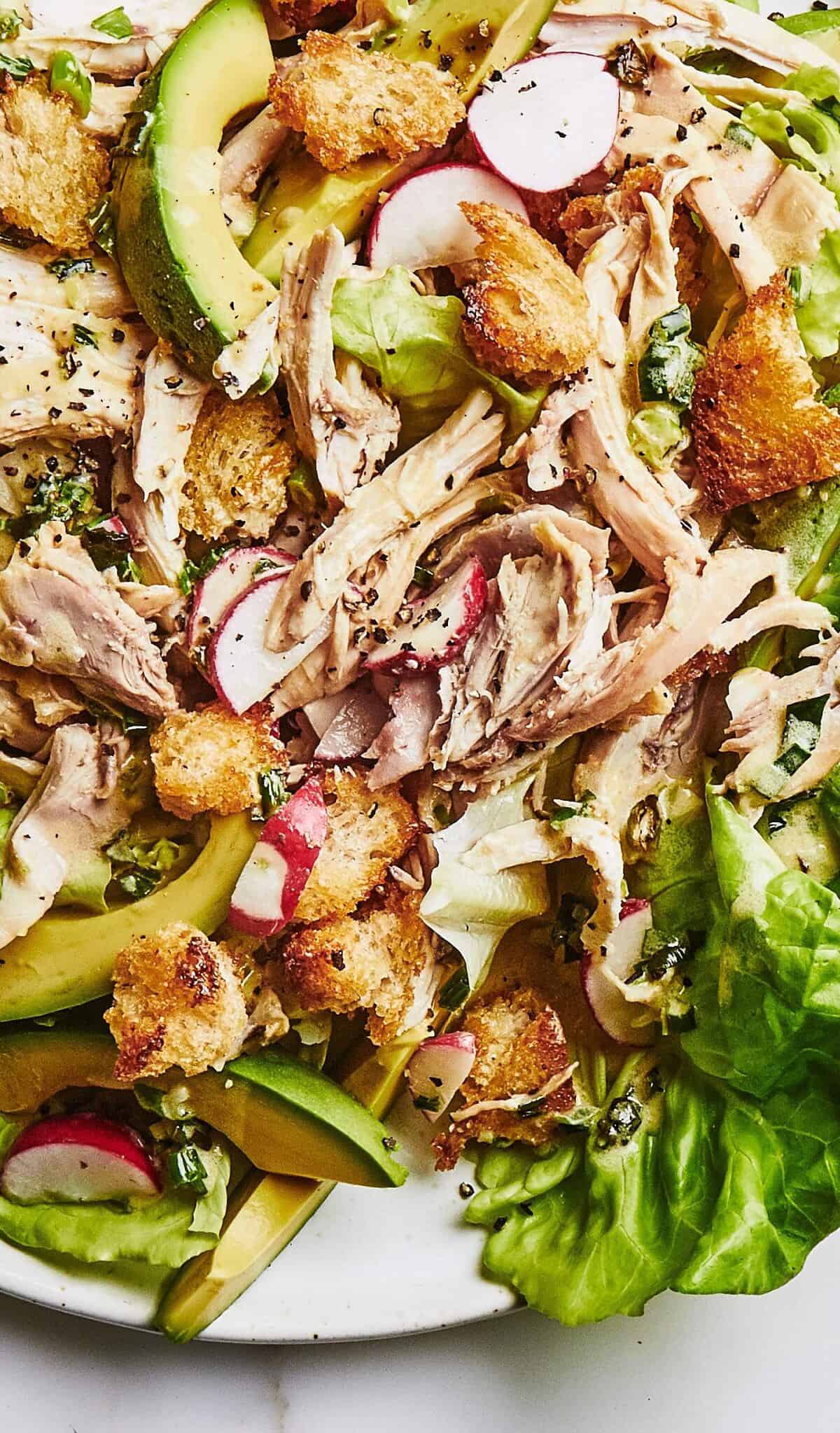  Crisp greens, juicy chicken: our Rotisserie Chicken Salad has it all!