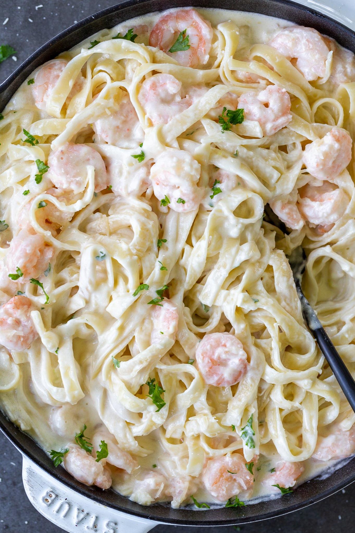  Don't be shellfish, treat yourself to some scrumptious shrimp fettuccine!