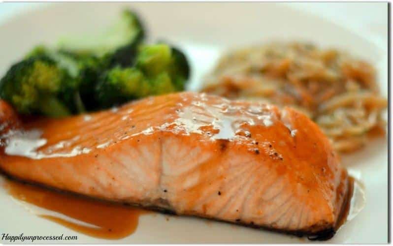  Flaky and juicy: Salmon fillet dressed in mustard brown sugar glaze