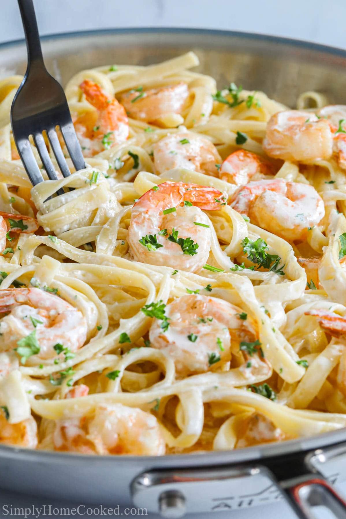  Fresh pasta, tender shrimp, and a creamy sauce? Yes, please!