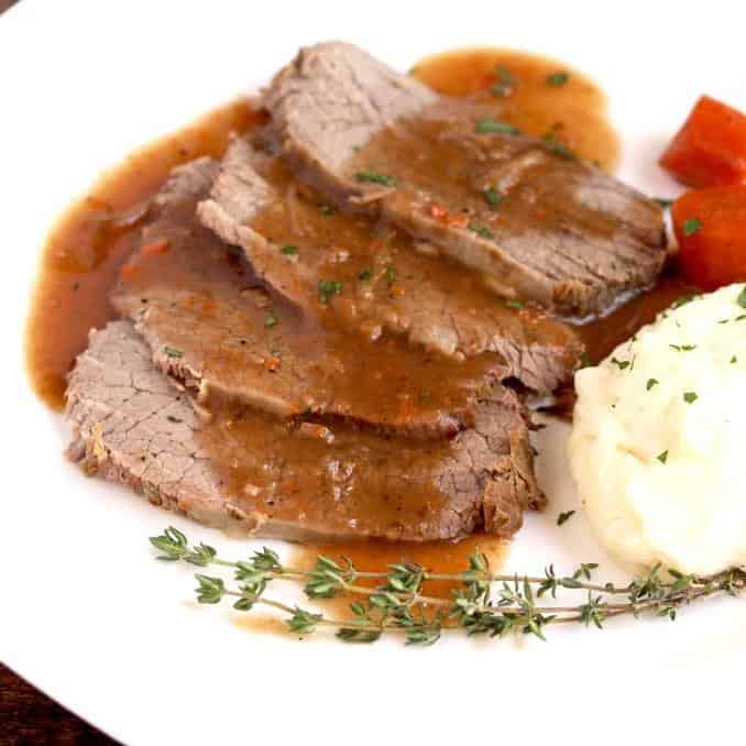  Get ready to impress your guests with this delicious roast-top round sauerbraten.