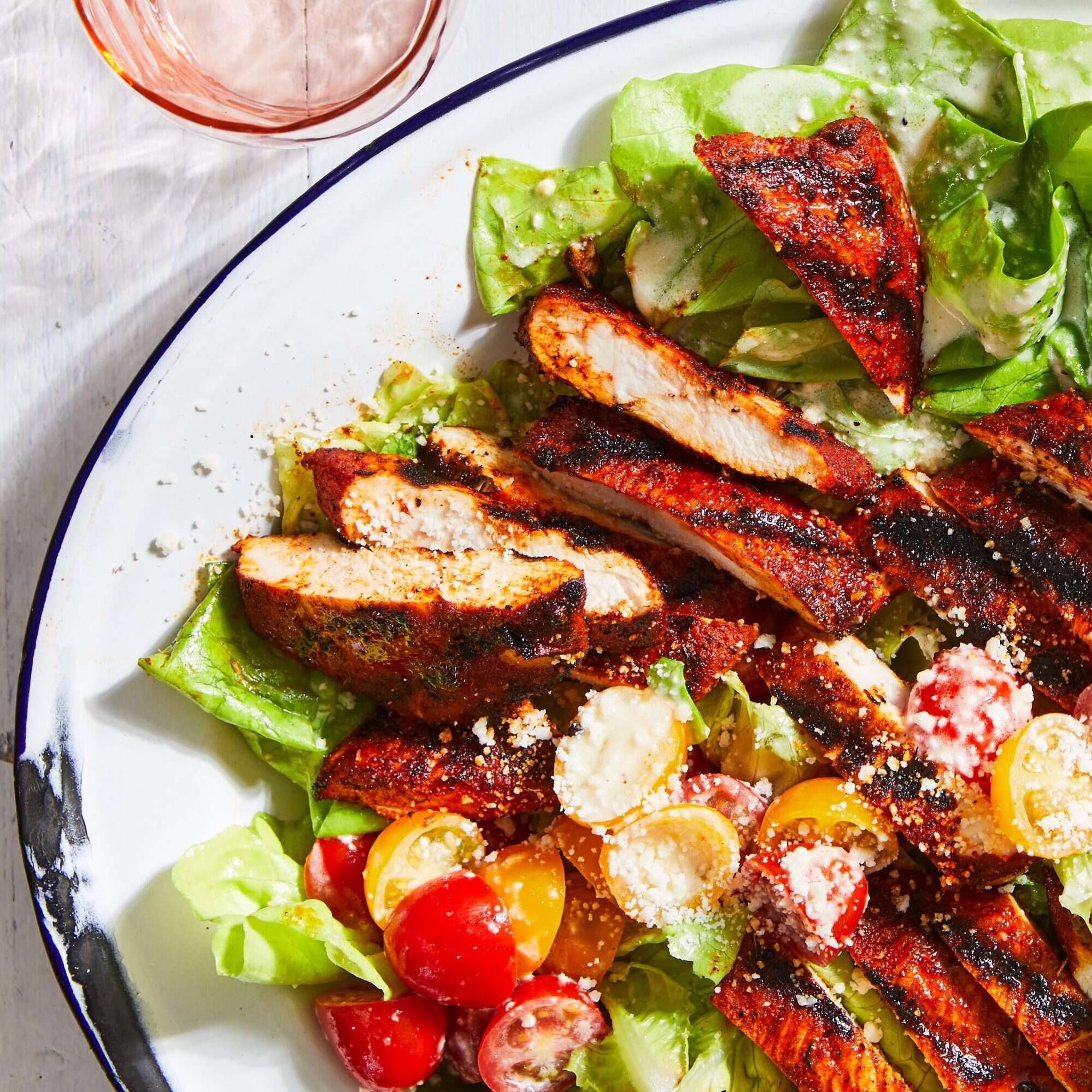  Get ready to spice up your salad game with this blackened chicken beauty