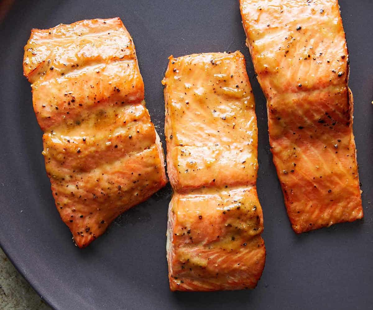  Glazed to perfection: Salmon with mustard and brown sugar glaze