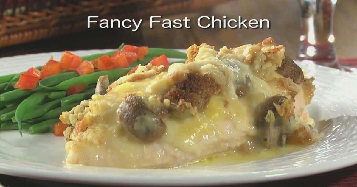  Impress your guests with the fancy and fast presentation of this chicken dish.
