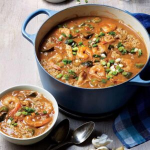 Low Fat Chicken and Shrimp Gumbo