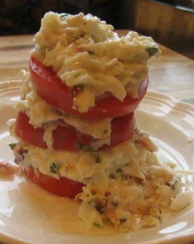  Meet your new favorite summertime appetizer: Tomato Crab Napoleon