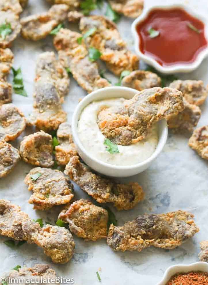  My crunchy chicken gizzards are perfect for a party or a game day snack, and they're always a crowd-pleaser!