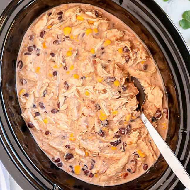  My kitchen smells amazing thanks to this crockpot Mexican chicken recipe.