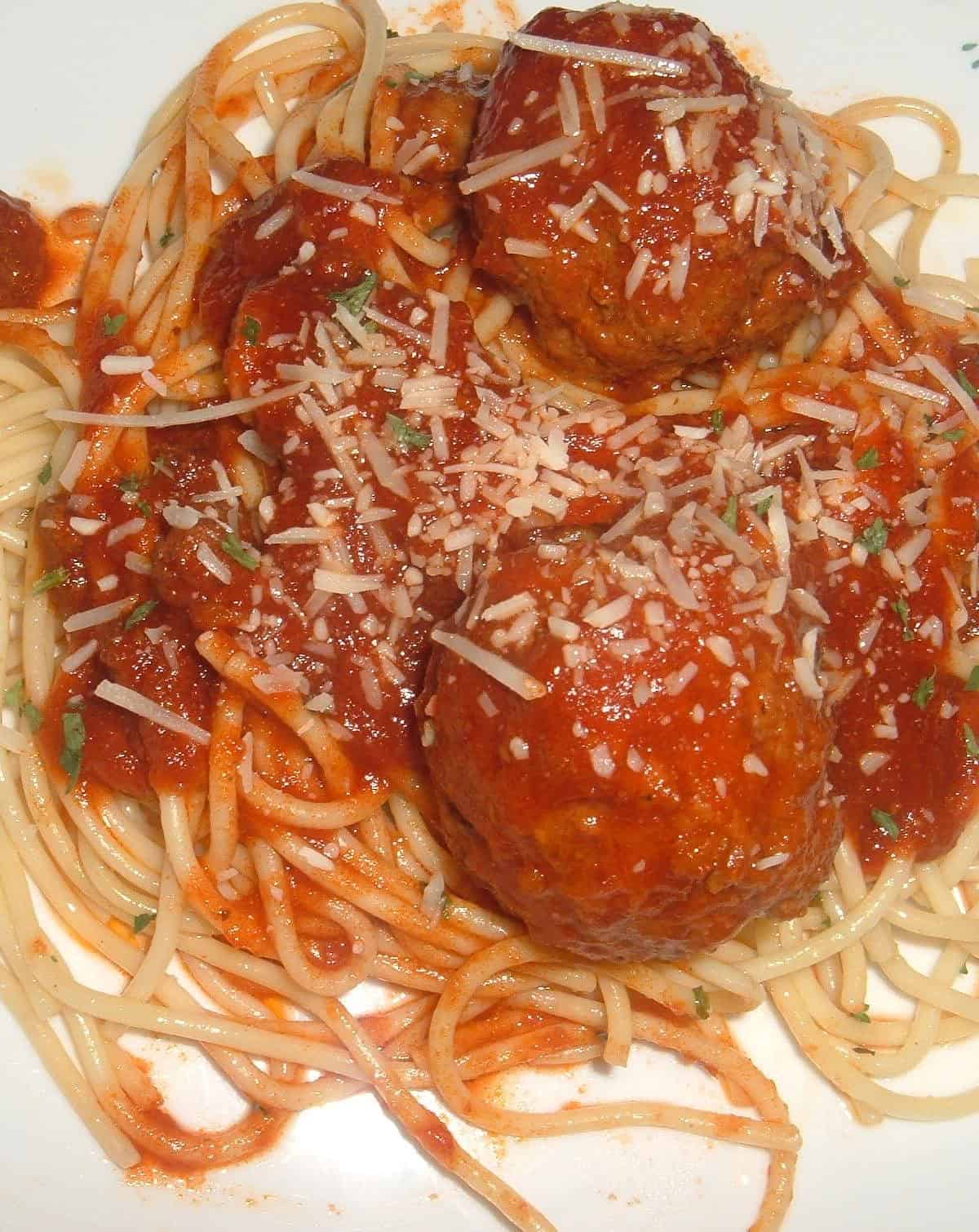  My secret to making the perfect meatball? A blend of ground beef, pork and veal!