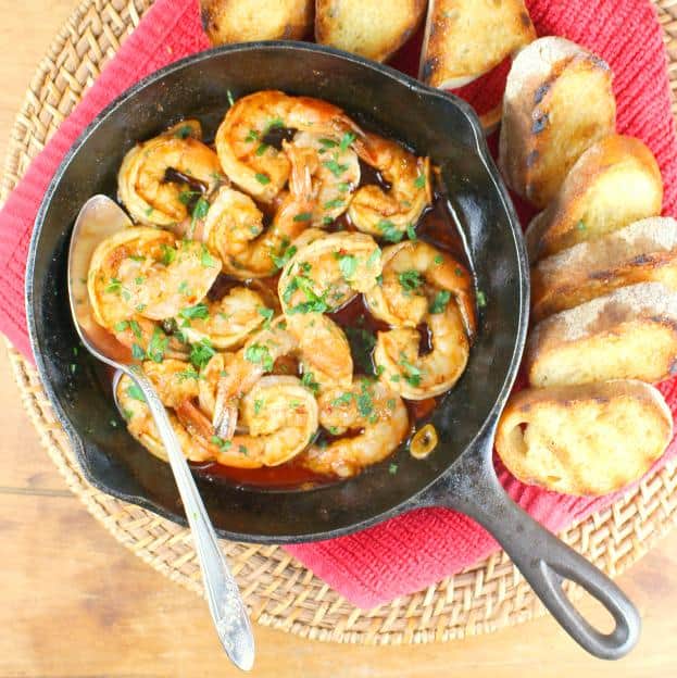  Perfectly cooked shrimp with a hint of spice from the red pepper flakes make this dish a crowd favorite.