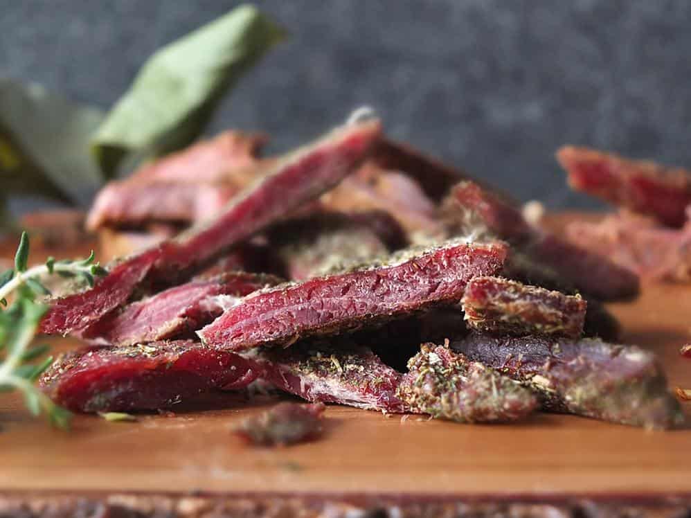  Picture-perfect lamb jerky with a complex blend of spices.