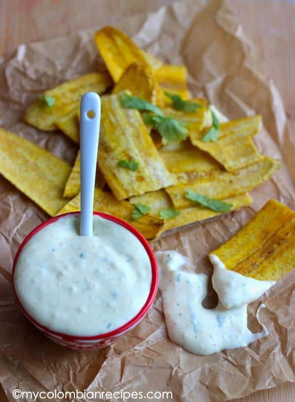Delicious Plantains with Aromatic Salsa De Ajo