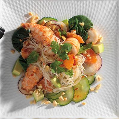  Satisfy your cravings with this fiery lobster-noodle salad.