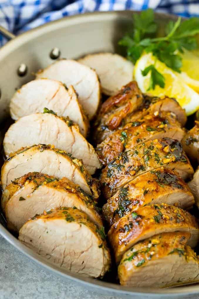  Serve up a delicious and impressive centerpiece at your next dinner party with this pork roast.