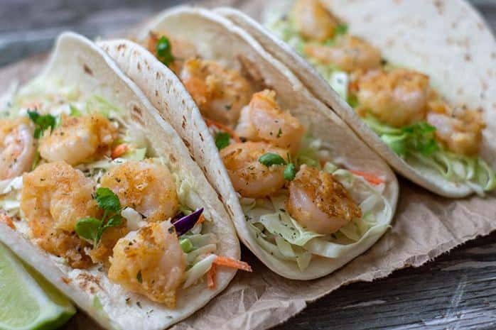  Shrimp cole slaw: a fan favorite for backyard BBQs.