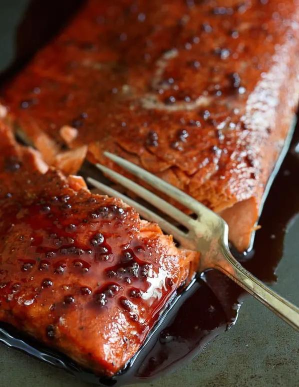  The caramelization brings out the salmon's natural sweetness.