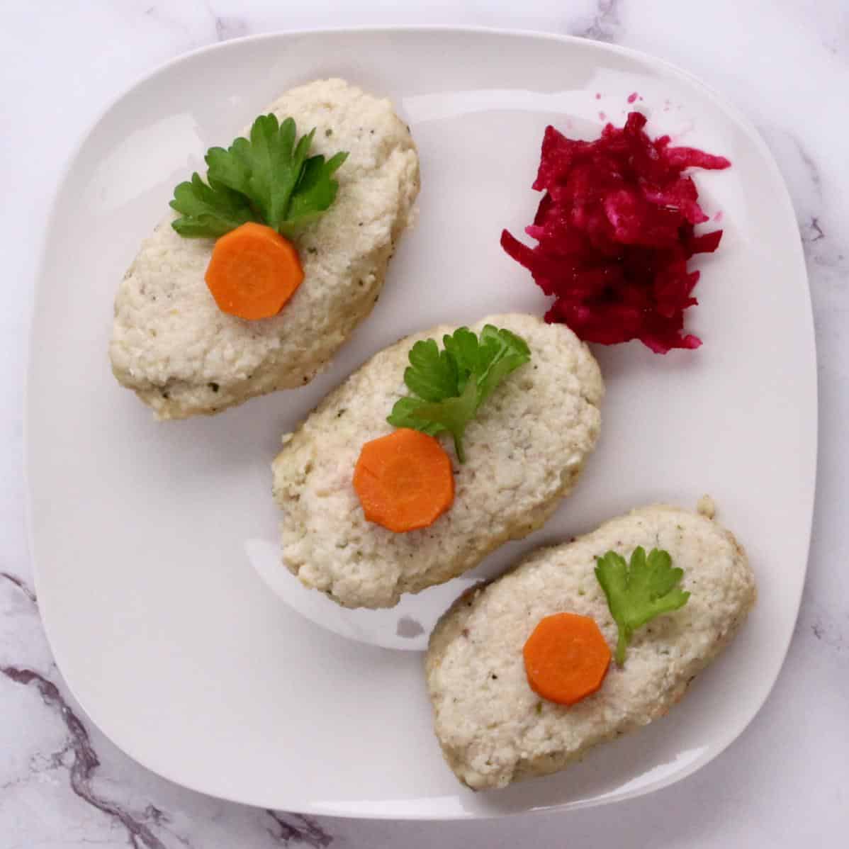  The perfect blend of traditional and modern, our Gefilte Fish is sure to impress.