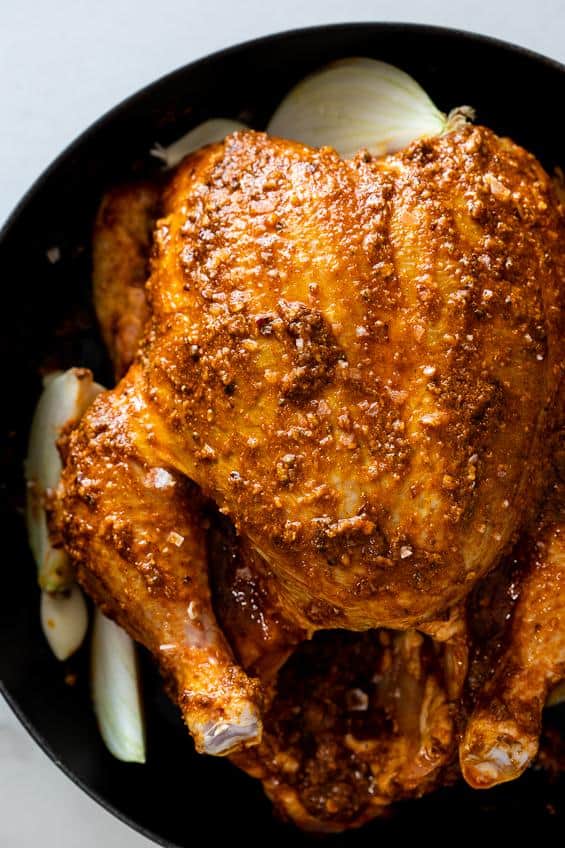  The perfect centerpiece for any dinner party, this chicken is sure to be a crowd-pleaser.