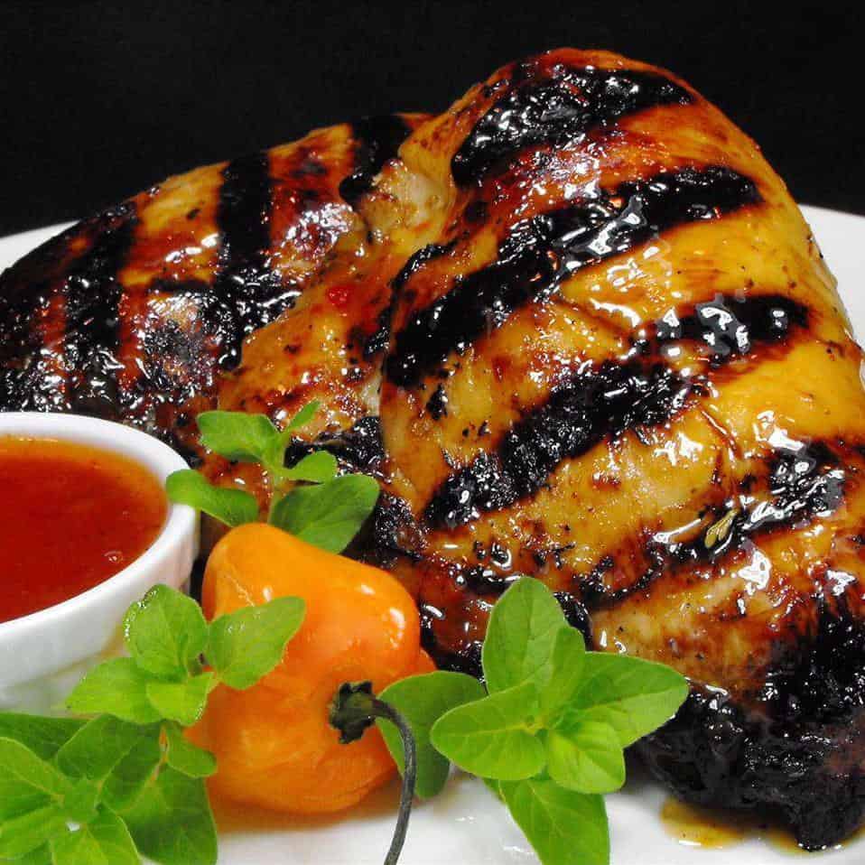  These juicy chicken breasts smothered in cherry BBQ sauce are perfect for any occasion.