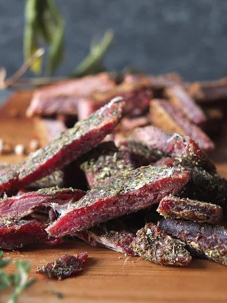  Thick, juicy and full of flavor, this lamb jerky is a game-changer.