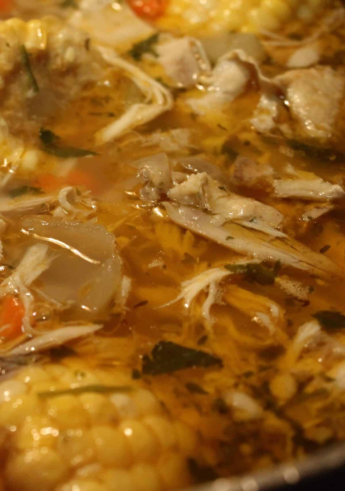  This chicken soup is the ultimate match for a cold winter day.