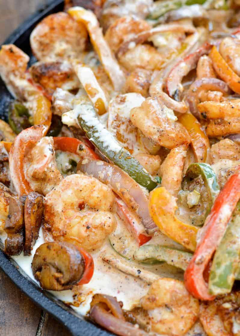  This combination of melted cheese and seasoned shrimp is a match made in heaven.