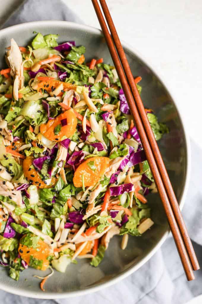  This salad is the perfect balance of savory and sweet, with a tangy sesame-ginger dressing.