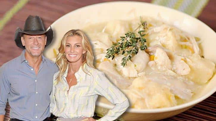  Tim McGraw's Chicken and Dumplings, a comforting and filling meal.