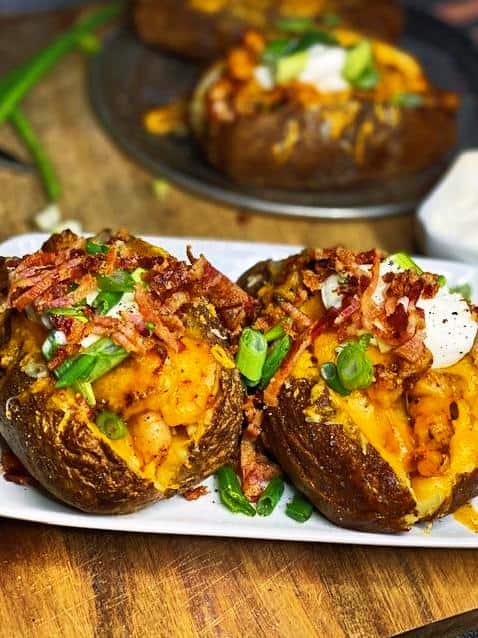  Want to level up your baked potato game? Try our seafood stuffed baked potato!