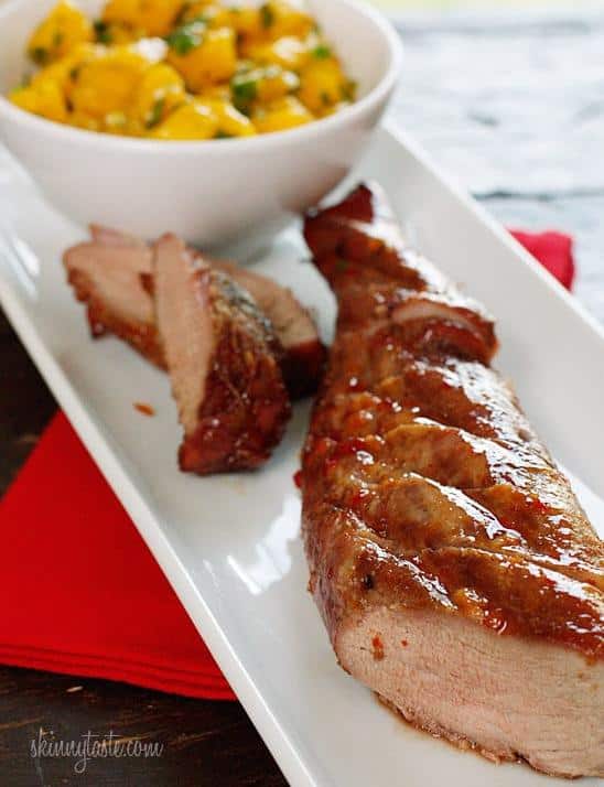 Who could resist these juicy and tender pork medallions with a refreshing twist of mango?