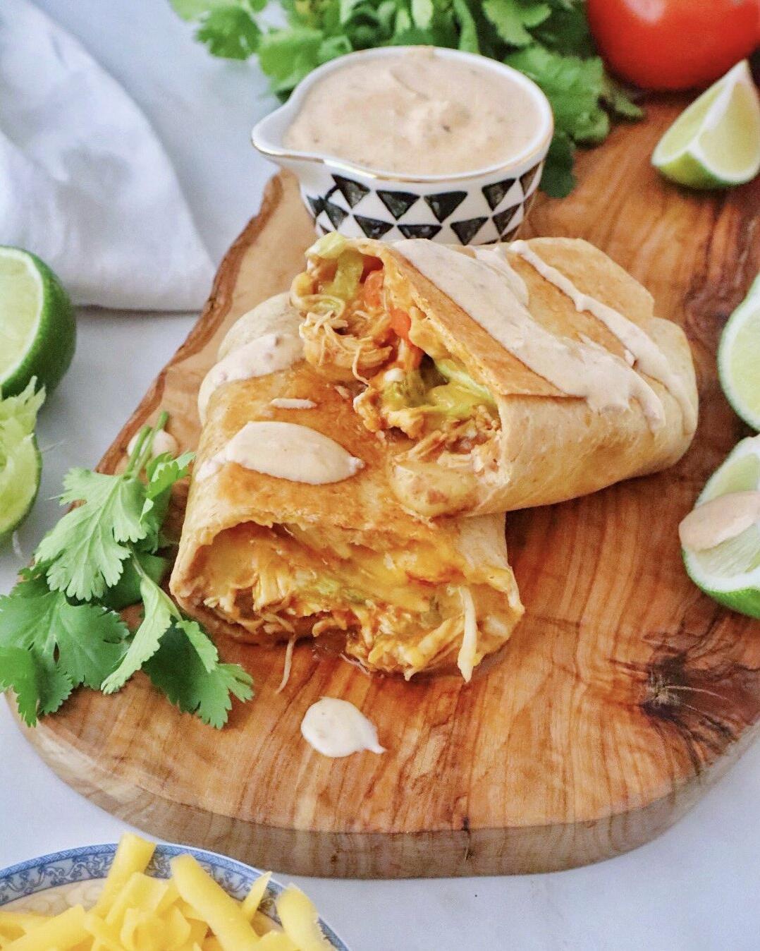  Who says Mexican food can't be crispy? Try these chicken burritos today.