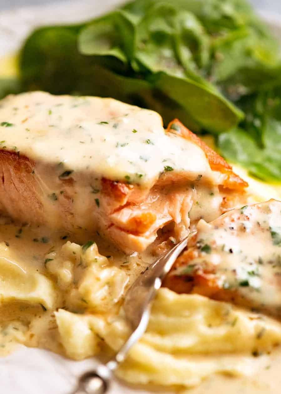  You won't find a better salmon dish than this Creamy Philly Garlic and Herb Salmon!