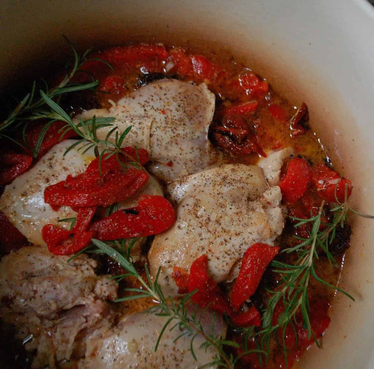  Your kitchen will feel like a Tuscan villa with this delicious Corsican chicken cooking away in the slow cooker.